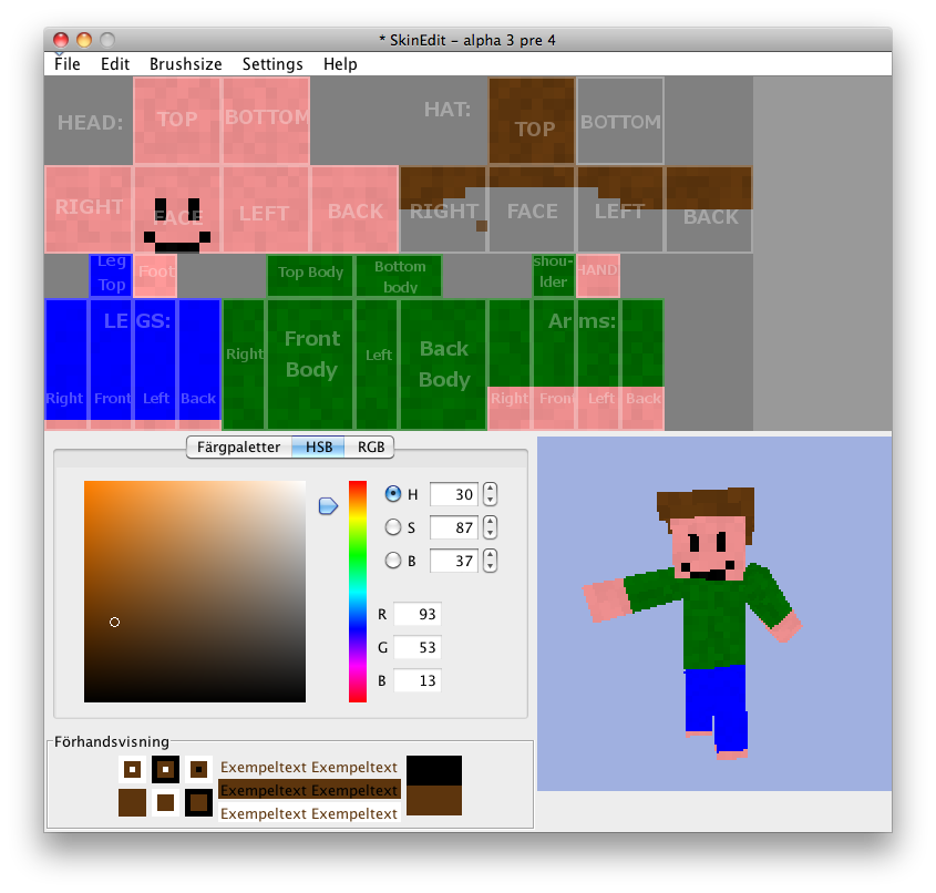 SkinEdit alpha (v 3 pre 7)  редактор скинов minecraft